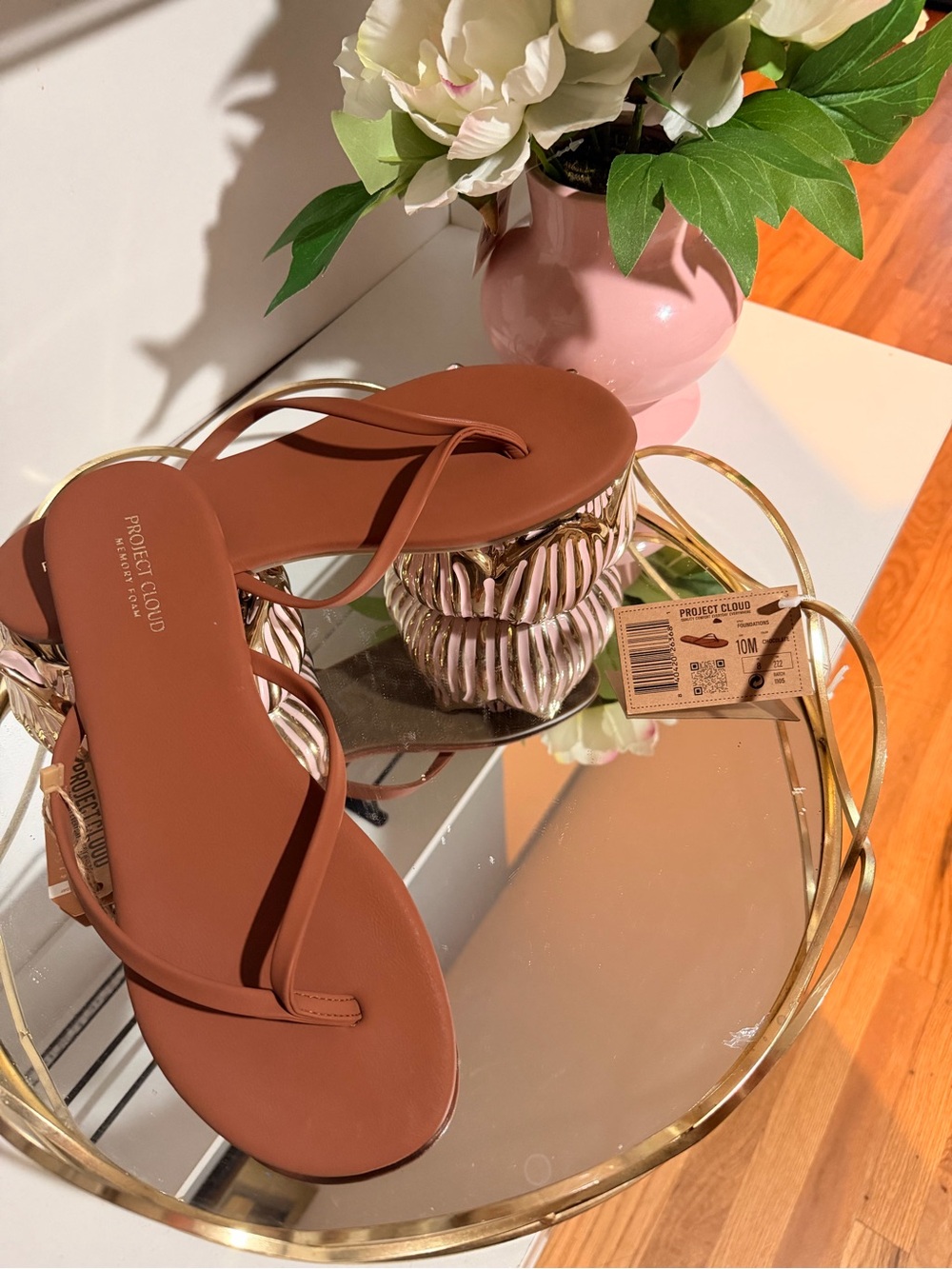 Project Cloud Women's Tan Thong Sandals
